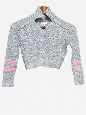 DESIGN HISTORY Cropped Knit Sweater Coquette Balletcore Cottagecore